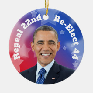 Neuwahl von Präsident Obama Keramik Ornament