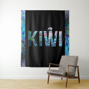 NEUZEALAND KIWI PAUA TAPESTRIE WANDTEPPICH