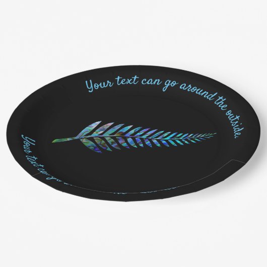 NEUZEALAND PAUA FERN ZOLLBAR PAPPTELLER (Schrägansicht)