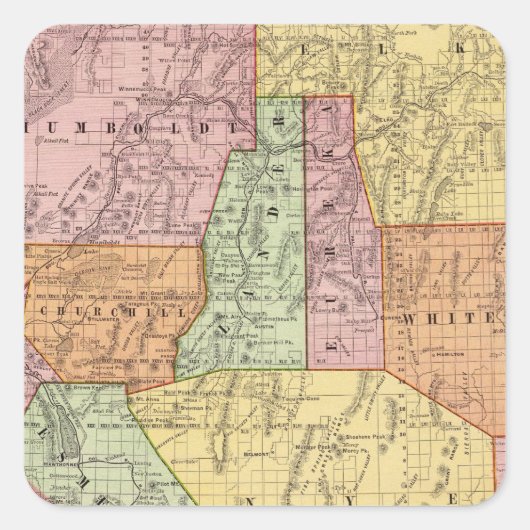 Nevada 4 quadratischer aufkleber (Vorderseite)