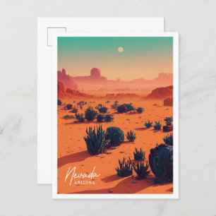 Nevada Arizona Reise-Platz Illustration Postkarte