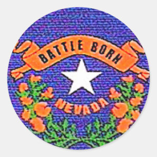 Nevada Battle Geboren Runder Aufkleber