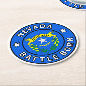 Nevada Battle Geboren Runder Pappuntersetzer (Angewinkelt)