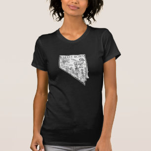 Nevada Battleborn Staat Form Symbole Fisch Bighorn T-Shirt