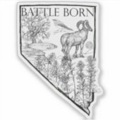 Nevada Battleborn Staat Symbole Bighorn Forelle Aufkleber (Vorderseite)