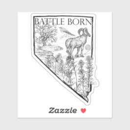 Nevada Battleborn Staat Symbole Bighorn Forelle Aufkleber