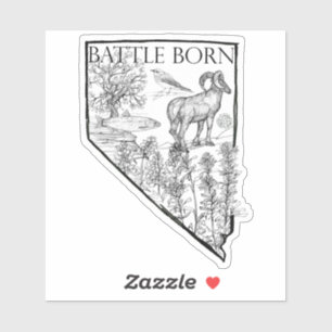 Nevada Battleborn Staat Symbole Bighorn Forelle Aufkleber