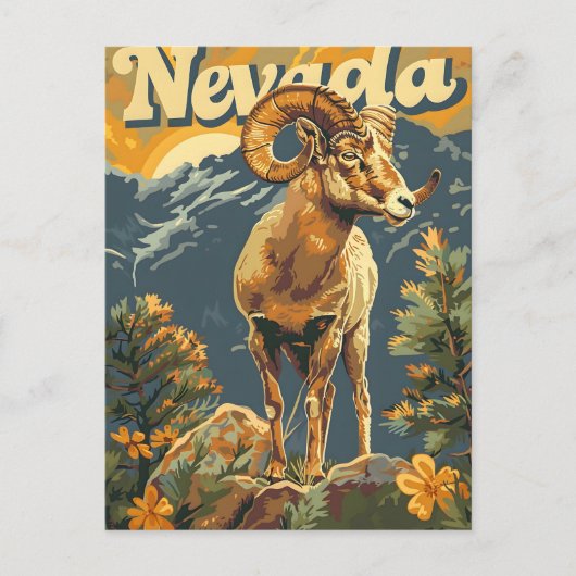 Nevada Bighorn Sheep Vintag Postkarte (Vorderseite)
