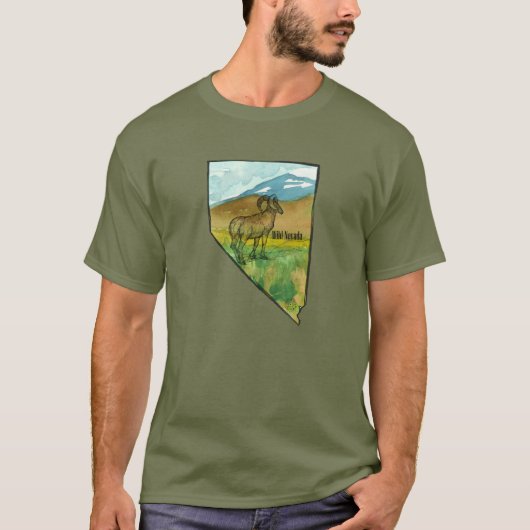 Nevada Bighorn Wildlife Wüste Gebirge T-Shirt (Vorderseite)