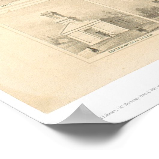 Nevada City, CA. Panoramic Map 1856 (1184A) Poster (Ecke)