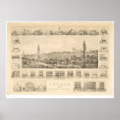 Nevada City, CA. Panoramic Map 1856 (1184A) Poster (Vorne)