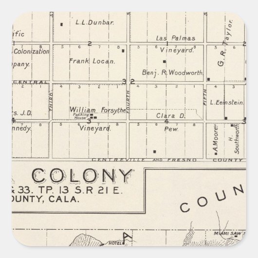 Nevada Colony Quadratischer Aufkleber (Vorderseite)