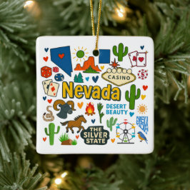 Nevada Custom Family Trip Christmas Keramikornament