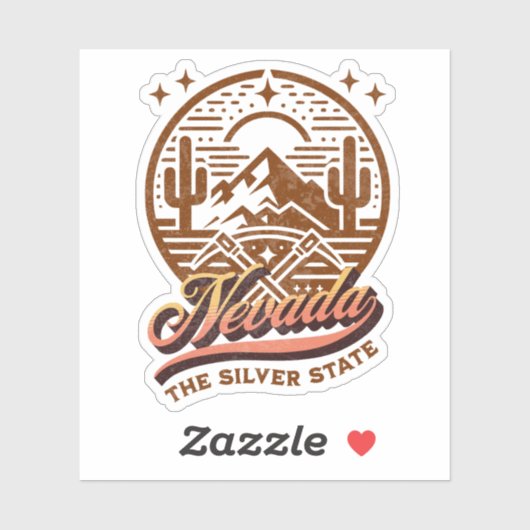 Nevada Der Silberne Staat Aufkleber (Blatt)