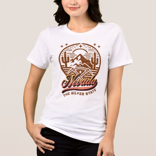 Nevada Der Silberne Staat Tri-Blend Shirt (Vorderseite)