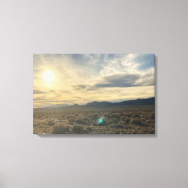 Nevada Desert Sunset – Golden Sky Over Horizon Leinwanddruck