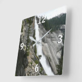 Nevada Falls at Yosemite National Park Quadratische Wanduhr (Winkel)