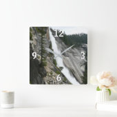 Nevada Falls at Yosemite National Park Quadratische Wanduhr (Zuhause)