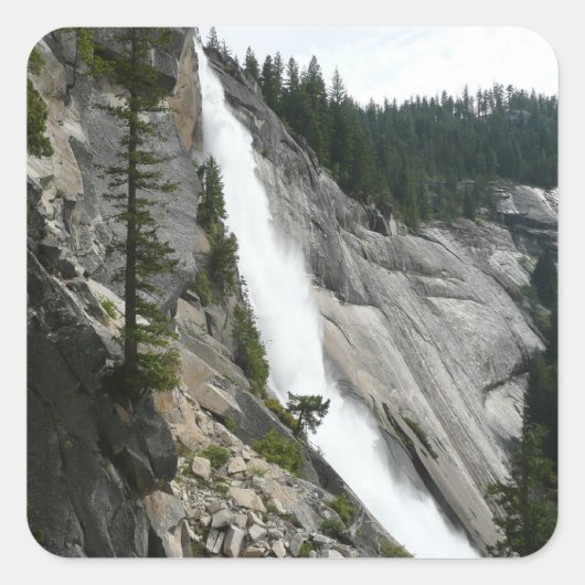 Nevada Falls at Yosemite National Park Quadratischer Aufkleber (Vorderseite)