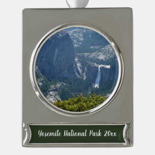 Nevada Falls from Panorama Trail Yosemite Banner-Ornament Silber (Vorderseite)