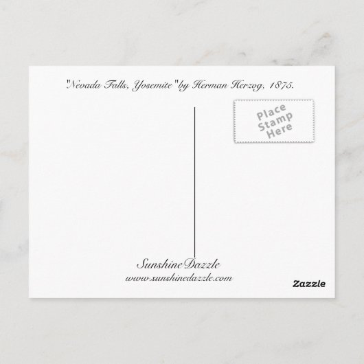 Nevada Falls, Yosemite Postkarte (Rückseite)