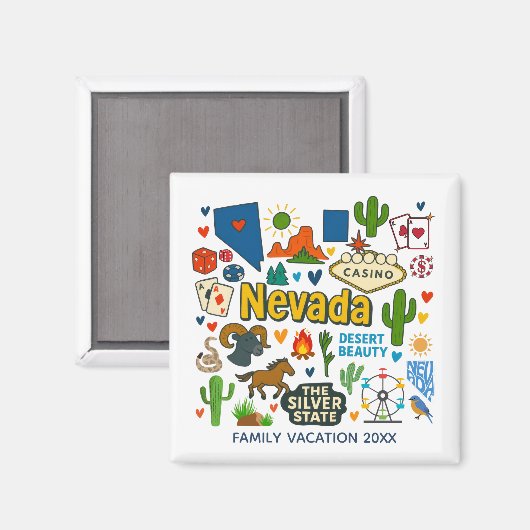 Nevada Family Trip Keepsake Personalized Magnet (Vorderseite/Rückseite)