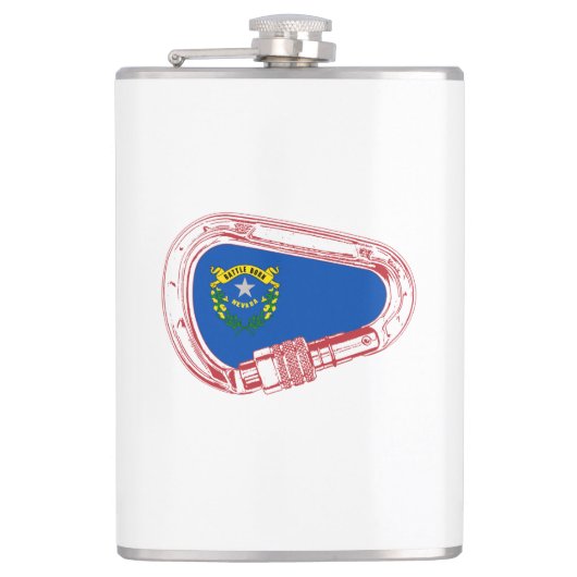 Nevada Flag Klettersteig Carabiner Flachmann (Vorderseite)