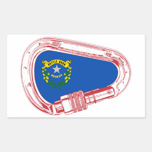 Nevada Flag Klettersteig Carabiner Rechteckiger Aufkleber