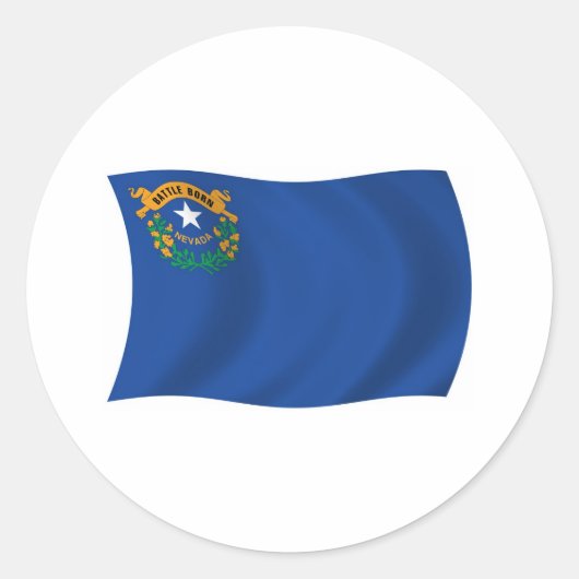 Nevada-Flaggenaufkleber Runder Aufkleber (Vorderseite)