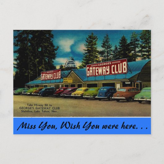 Nevada, George's Gateway Club, Lake Tahoe Postkarte (Vorderseite)