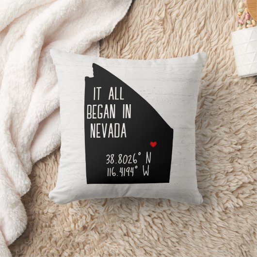 Nevada GPS Koordinaten mit Herz Kissen (Decke)
