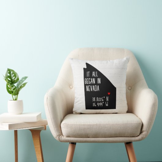 Nevada GPS Koordinaten mit Herz Kissen (Stuhl )