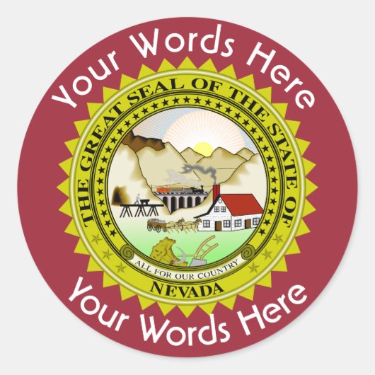 Nevada Great Siegel Custom Aufkleber (Vorderseite)