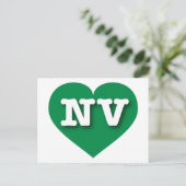 Nevada Green Heart - I Liebe NV Postkarte (Stehend Vorderseite)