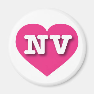 Nevada Hot Pink Heart - I Liebe NV Magnet