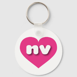 Nevada hot pink heart - I Liebe nv Schlüsselanhänger