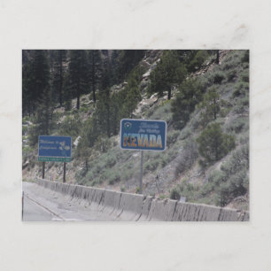 Nevada - kalifornische Grenzpostkarte Postkarte