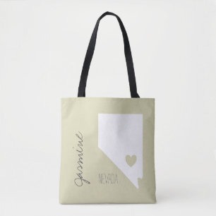 Nevada Karte mit personigem Herznamen Tasche