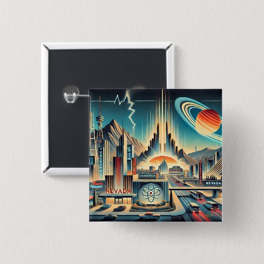 Nevada Kunst, Kunst und Kultur Button (Vorne & Hinten)