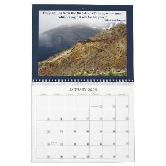 Nevada Landschaftsbild-Fotos mit Inspiration-Zitat Kalender (Jan 2026)