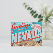 Nevada Las Vegas Schild Cowboy Postkarte (Stehend Vorderseite)