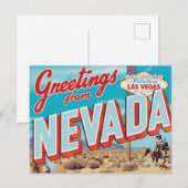 Nevada Las Vegas Schild Cowboy Postkarte (Vorne/Hinten)