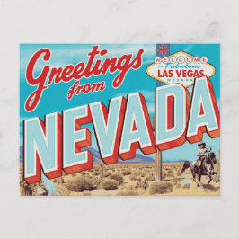 Nevada Las Vegas Sign Cowboy Postkarte