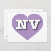 Nevada Lavender Heart - I Liebe NV Postkarte (Vorne/Hinten)