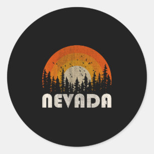 Nevada - lustige Natur Retro-Wandern 60er 70er 80e Runder Aufkleber