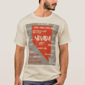 Nevada Map Design T - Shirt (Vorderseite)