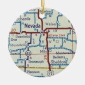 Nevada MO Vintage Karte Keramik Ornament (Vorne)