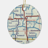 Nevada MO Vintage Karte Keramik Ornament (Links)