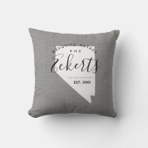 Nevada Monogram Staat Throw Kissen