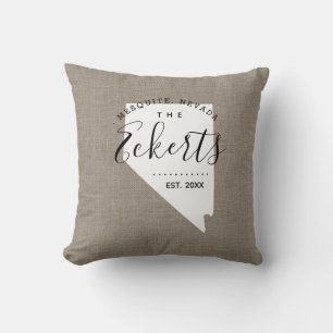 Nevada Monogram Staat Throw Kissen